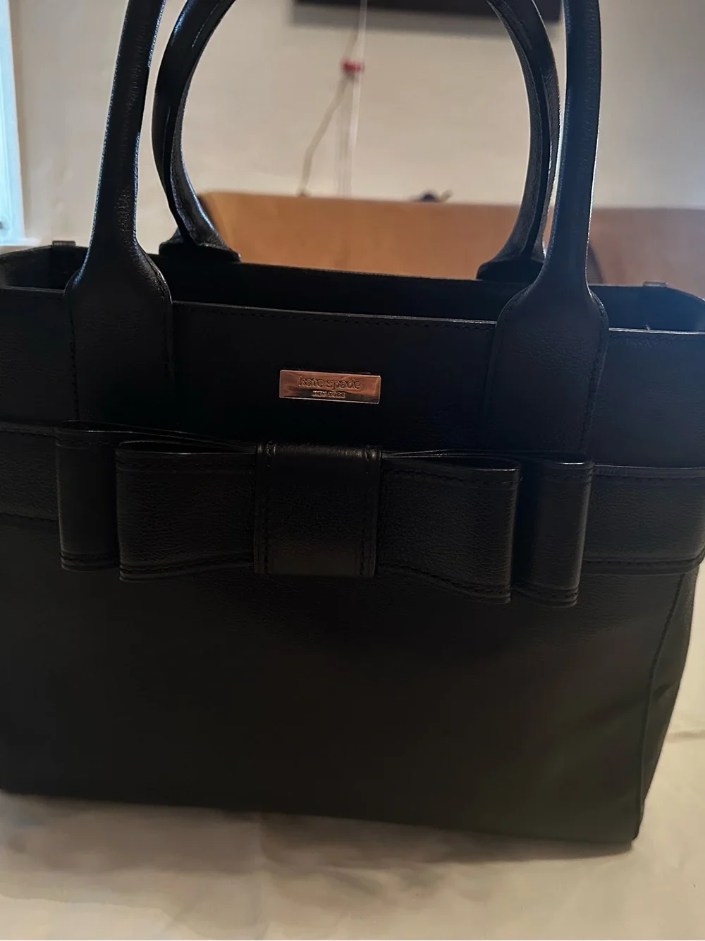 Kate Spade Black Leather Bow Satchel
